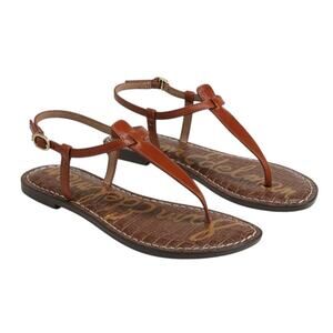 Sam Edelman Gigi Thong Sandals in Brown Leather Size 6.5